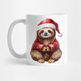 Christmas Sloth Wear Red Clothes Mug